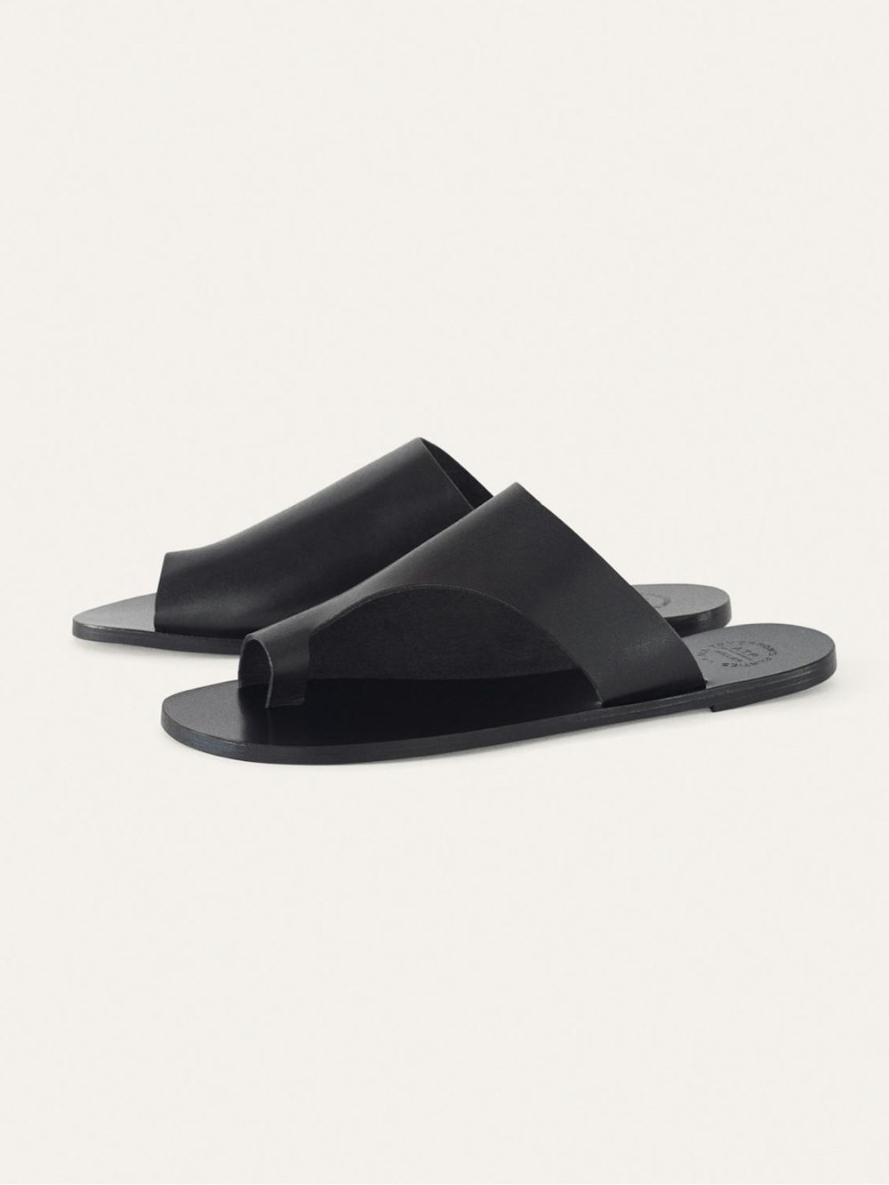 Everlane Atp Atelier Rosa Cutout Black Leather Sandals